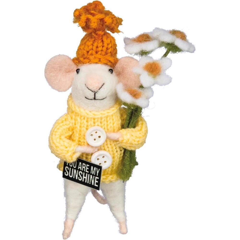 Collectible Critter - Sunshine Mouse Felt Critter Lending a You are My Sunshine